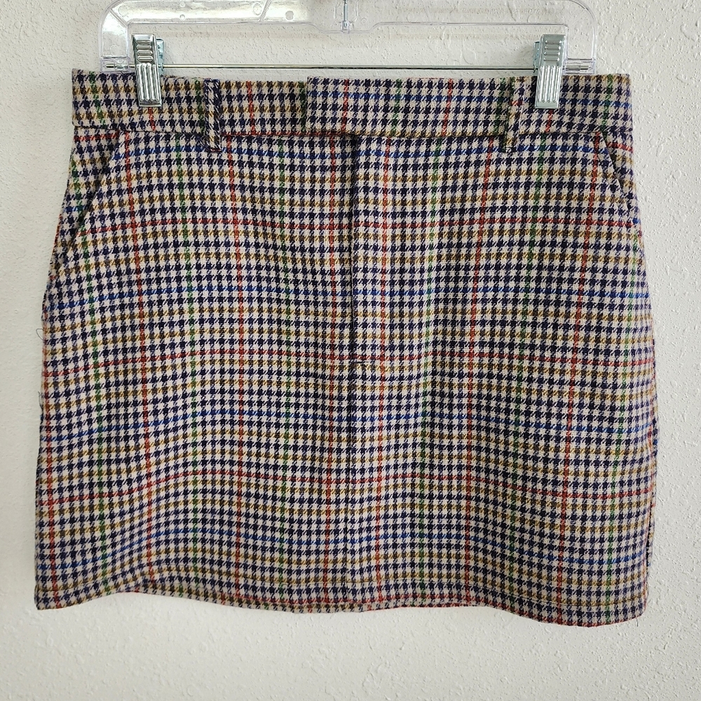The Workshop NWT Suiting Plaid Vibrant Checkered Mini Skirt Size Large